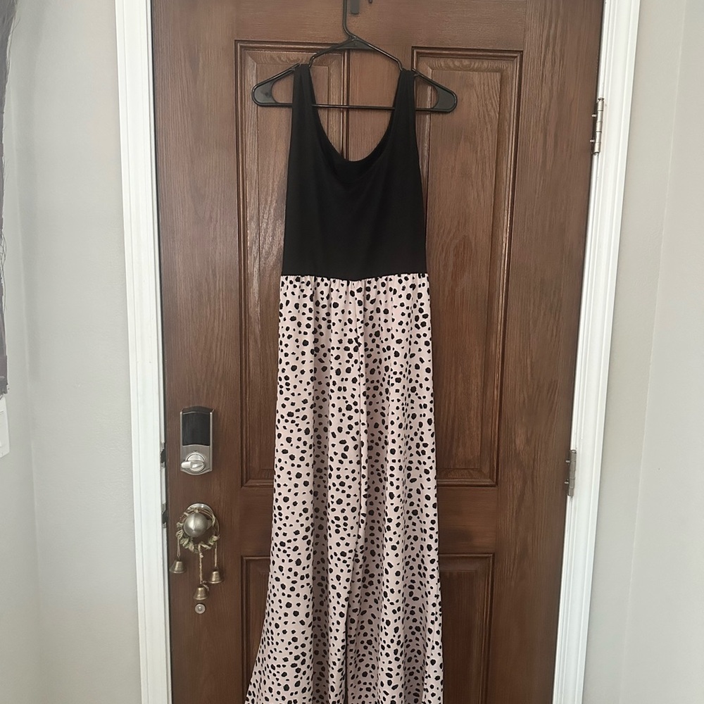SHEIN Black and Pink Polka Jumper
